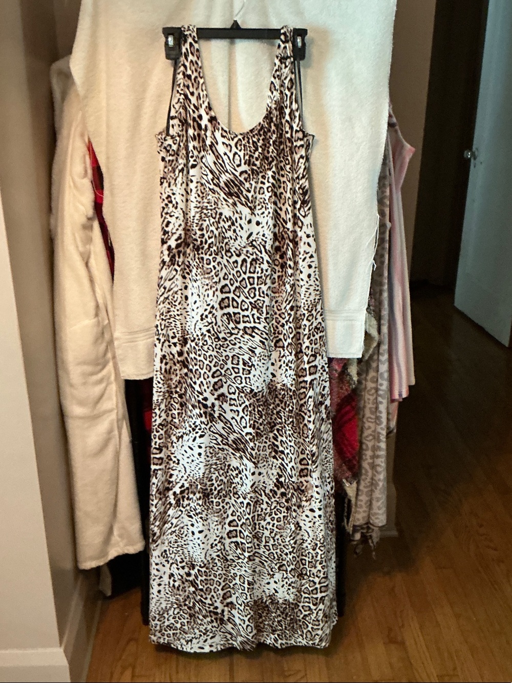 YNS Generic Leopard Print Maxi Dress - Brown & White